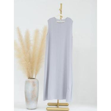 Imagem de Abaya longo sem mangas para as mulheres, vestido muçulmano, roupas isl