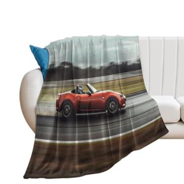 Imagem de HouLaiZhe Cobertor super macio de flanela JDM Mx5 extrema velocidade esportiva leve cobertores refrescantes para sofá-cama cadeira sofá carro viagem ao ar livre leve quente 127 x 152 cm
