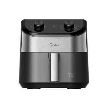 Imagem de Fritadeira Air Fryer 4,5L Widemax Cyclone Preto e Inox Midea