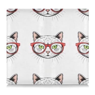 Imagem de Burbuja Suporte para registro de carro e seguro, caixa de luvas de couro para gatos usando óculos, organizador de documentos, carteira e acessórios