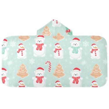 Imagem de Burbuja Toalha de banho com capuz de laço rosa para crianças, toalha de praia de pelúcia macia absorvente para chá de meninas e meninos 3-10 anos, 61 x 127 cm