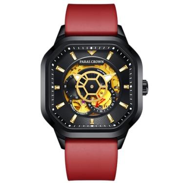 Imagem de Paras Crown Relógios automáticos para homens, relógio mecânico, caixa inoxidável, 51 m, à prova d'água, moderno, luxuoso, relógios de pulso para homens