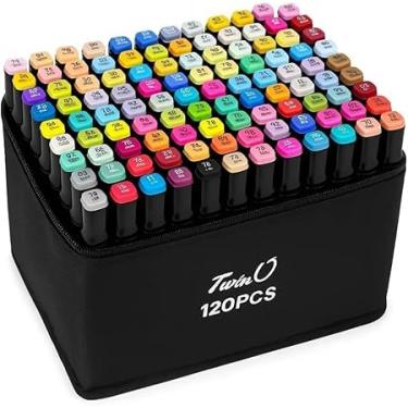 Imagem de Canetas Para Pintar Bobbie Goods Caneta Touch Para Livro De Colorir Marcador Canetinhas Ponta Dupla Secagem Rápida Base de Álcool Não Tóxicas Criativo Antiestresse PREMIUM (120)