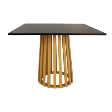 Imagem de Mesa Buffet Ripada Média 60x70cm Tampo Quadrado Para Festas Eventos Casamento Aniversário Bolo Doces Rústico Decoração Balcão Mdf Jt Home (TAMPO PRETO)