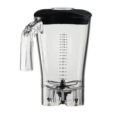 Imagem de Copo para liquidificador com tampa para lâminas na parte inferior, compatível com os liquidificadores Hamilton Beach HBH550/650/850, trituradores de gelo e espremedores.