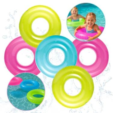 Imagem de Kit 10 Boias Circular Praia Piscina Inflável Redonda Criança Pool Party Festas (FOSCA)