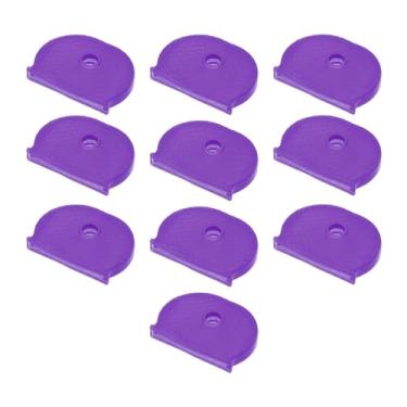Imagem de YOKIVE 10 peças de capa de chave, protetor de identificador de tampa de chave de silicone | Marcadores de acessórios para chave, etiquetas de classificação ótimas para casa normal padrão (roxo, 1,79