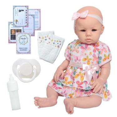 Imagem de Boneca Reborn Bebê Abigail Realista 48cm Pode Dar Banho - Cegonha Rebo