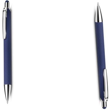 Imagem de Caneta Esferográfica em Metal com Corpo Emborrachado, Ponta Touch, Refil Parker, Escrita Azul, 0.7mm, Bambu com Detalhes Cinza Fosco (Kit 2 Azul ;)