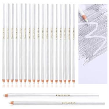 Imagem de Maitys 20 lápis de borracha para artistas e 2 peças de apontador de madeira para esboços profissionais de pintura com destaque para esboçar desenhos a carvão, revisar detalhes de apagamento para