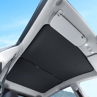 Imagem de Atualização 2025 para modelo Y 2020-2025 Toldo de para-sol [sem flacidez, sem lacunas, revestimentos de cristal de gelo] Design magnético Tesla Model Y Acessórios de isolamento térmico de vidro