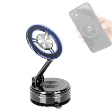 Imagem de Suporte magnético de telefone para carro, suporte de celular de liga ajustável de 360° para Magsafe para iPhone 17 Pro Max 16 15 14 13 12 Plus e Android, suporte de ventosa de nano gel para painel de