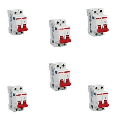 Imagem de Kit 6 disjuntor bipolar 32a steck