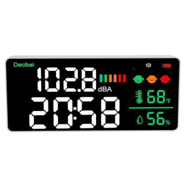 Imagem de Diydeg Medidor de Nível de Som, 11 Polegadas Display Led Montado na Parede Desktop Medidor de Decibéis de Som de Ruído para Estúdio Doméstico Fábrica Sala de Aula