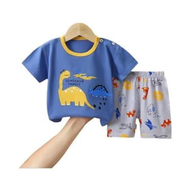 Imagem de Conjunto De Pijama Infantil De Algodão Com Camiseta De Desenho Animado