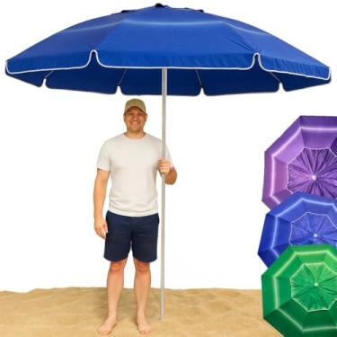 Imagem de Guarda Sol Gigante 2,40m com Proteção UV, Inclinável e Reforçado para Praia, Piscina e Camping, Azul