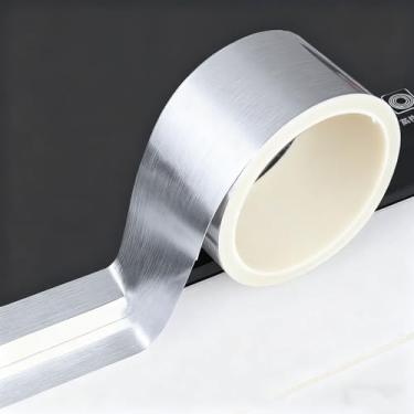 Imagem de Fita de folha de alumínio impermeável de 10 metros fita adesiva para pia de cozinha, fita de vedação decorativa à prova de óleo, protetor de borda de parede, fita de lacuna de azulejo de cerâmica