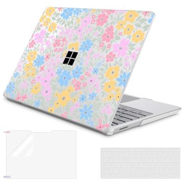 Imagem de YSCLBAHUK Capa para laptop Microsoft Surface 12,4 polegadas Go 3/2 / 1 modelo 2013/1943 padrão criativo durável resistente a arranhões, com protetor de tela + capa de teclado, floral colorido