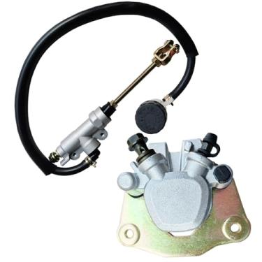 Imagem de Vanlison Pinça de freio traseiro e conjunto de cilindro mestre compatível com Suzuki Vinson 4WD 500 LTA500F 4x4 2003-2007 Peças de reposição direta OEM # 69100-03GF0-999, 69100-03GH0-999 69600-07G00