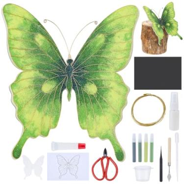 Imagem de WEBEEDY Cloisonne Kit de artesanato de borboleta 3D esmaltada em filigrana chinesa, material de artesanato com material completo para iniciantes, aniversário, Natal, casa, escritório, presente de
