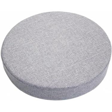Imagem de Almofada de linho para cadeira, antiderrapante, decorativa, redonda, de espuma, macia e confortável para escritório.