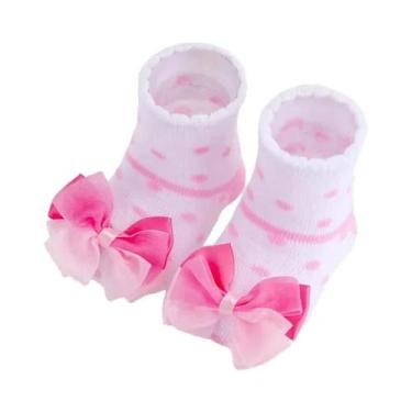 Imagem de Meias De Bebê Listradas Com Laço De Borboleta Estilo Europeu-Americano