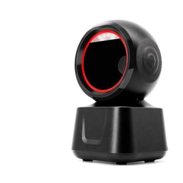 Imagem de Leitor de código de barras com fio escaner qr scanner de código de barras 2D 1D 2D QR desktop scanner de código de barras com fio plataforma de alta velocidade mãos livres leitor de detecção