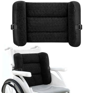 Imagem de Fiwochic Almofada para cadeira de rodas e suporte lateral, alívio de pressão, almofadas dobráveis reclináveis para cadeira de rodas, almofada de apoio lombar para cadeira de escritório