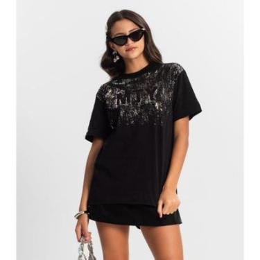 Imagem de T - Shirt Juvenil Feminina Minty Preto-Feminino