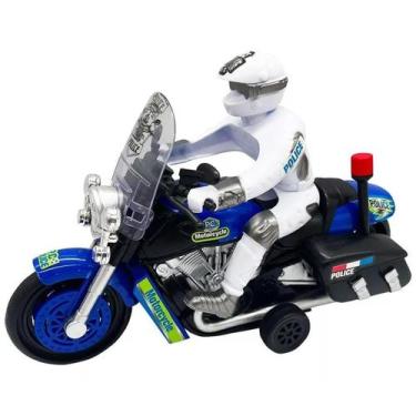 Imagem de Moto Miniatura Brinquedo Coleção Fricção Acende Farol Som - Futuro Kid