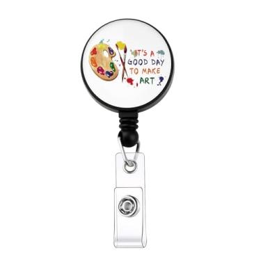 Imagem de It's A Good Day to Make Art Badge ID Card Artist Painters B-adge with Holder for Teacher Gift Art Painting Badge Reel (Faça crachá de arte)