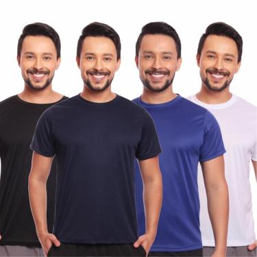 Imagem de Kit 4 Camisas Academia Esportiva Com Proteção Uv Masculina-Masculino