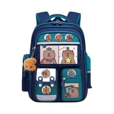 Imagem de Mochila Escolar Impermeável De Grande Capacidade Com Design De Capivar