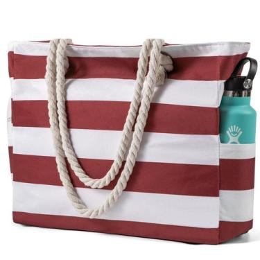 Imagem de Bolsa de Playa Clothirily para Mujeres Grande Impermeable Roja