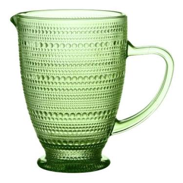 Imagem de Jarra de Vidro Pérola Verde 1,3L Mesa Posta Água Suco Bebidas - Lanty