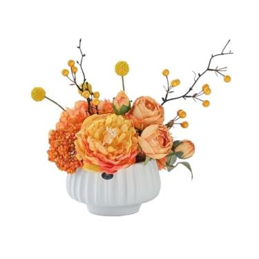 Imagem de Decorações florais de alta qualidade, buquê de simulação de peônia, sala de estar, flores decorativas, arranjo de mesa, casa de fazenda falsa