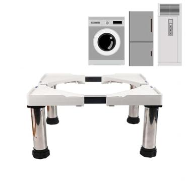 Imagem de Suporte de lavadora e secadora pedestal 28 de largura universal 12 pés fortes base de máquina de lavar base de secador plataforma resistente aumento 9,9-24,9 cm 10-25 cm altura, branco 4 pés-20 cm