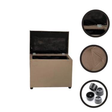 Imagem de Puff Baú Retangular Transforme O Ambiente Decoração Espaçoso Guarda Tu