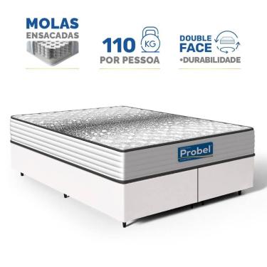 Imagem de Cama Box com Colchão de Molas Ensacadas Double Face Essence Probel Queen 158cm