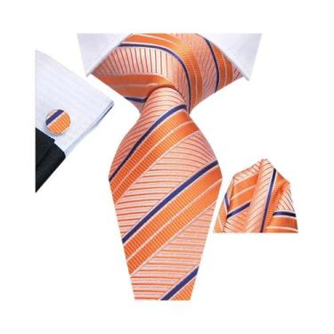 Imagem de Conjunto De Gravata, Abotoaduras E Lenço De Bolso Masculino Para Casam