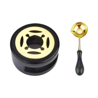 Imagem de Conjunto De Carimbos De Cera Com Colher, Panela Para Lacre, Cabo De Ma