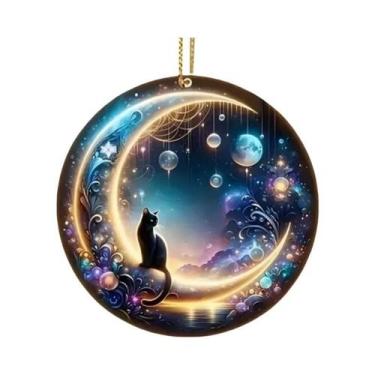 Imagem de Decoração De Janela Em Acrílico Gato Preto, Presente Temático De Anive