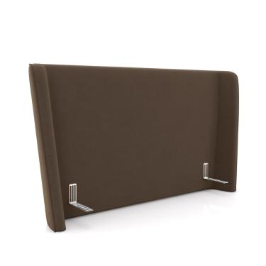 Imagem de Cabeceira Design para Cama Casal Torres Pés em Madeira Veludo Marrom G91 - Gran Belo