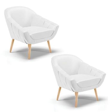 Imagem de Kit 02 Poltronas Giovana Corino Branco Natural
