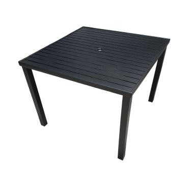 Imagem de Mesa Tampo Ripado Quadrada 1.00x1.00m Alumínio Preto