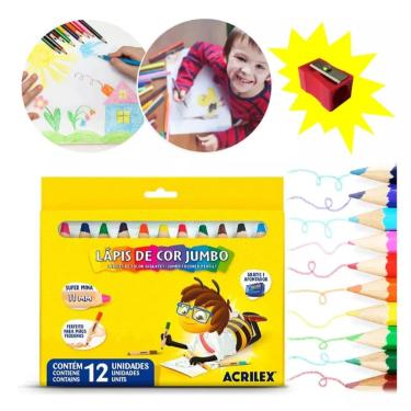 Imagem de Lápis de Cor Jumbo Super Mina 12 cores Acrilex
