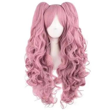 Imagem de 1 peça rosa twin-tail longo ondulado rabo de cavalo anime pinkie pie p