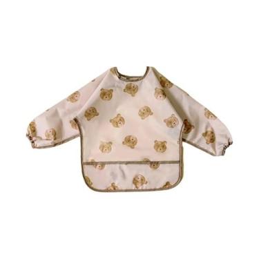 Imagem de Babadores Impermeáveis Para Bebês, Avental De Manga Longa Para Aliment