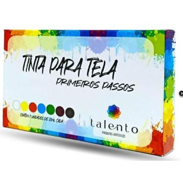 Imagem de Kit Tinta Para Tela Primeiros Passos Talento 7 Cores Caixa 1