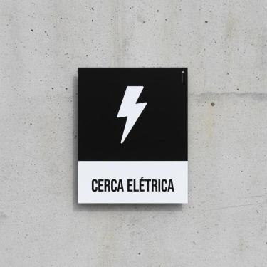Imagem de Placa Acm Desenho Cerca Elétrica 18X23